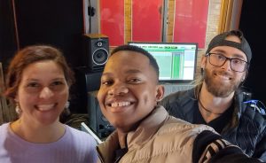 Mijaelle, KP (backing vocalist) and Tyler (sound engineer)